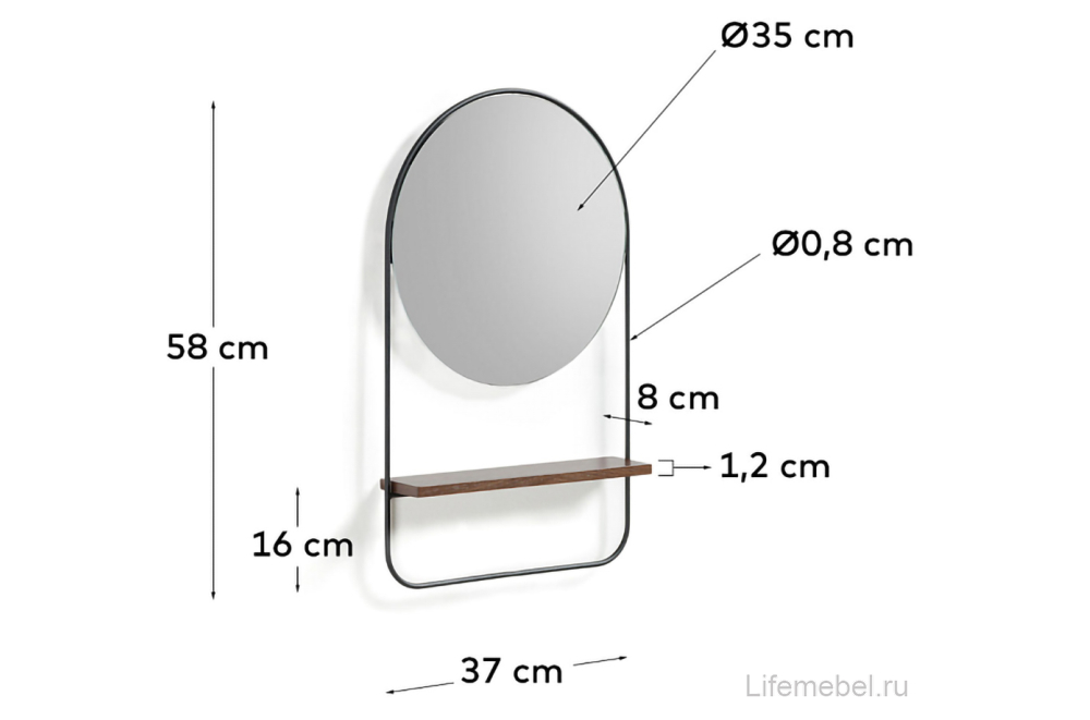 Зеркало Marcolina черный