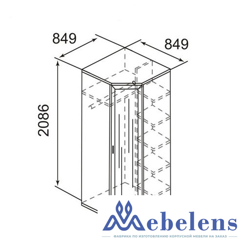 Шкаф угловой  для одежды 30Р Ника Люкс